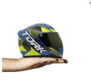 Mini Capacete Pro Tork Cross Azul Neon Cofre - Spinelli Motos Boutique